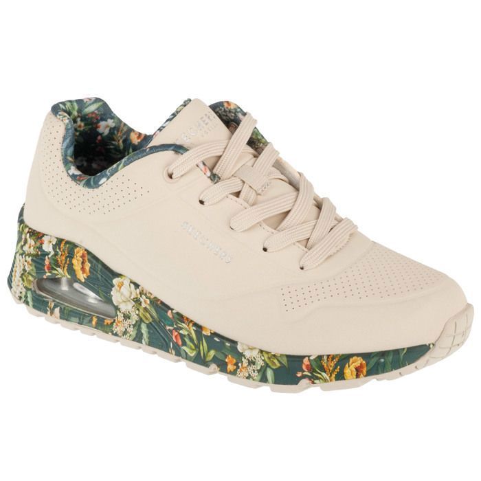 Skechers Baskets Femme - Beige - Skechers Uno - Majestic Garden