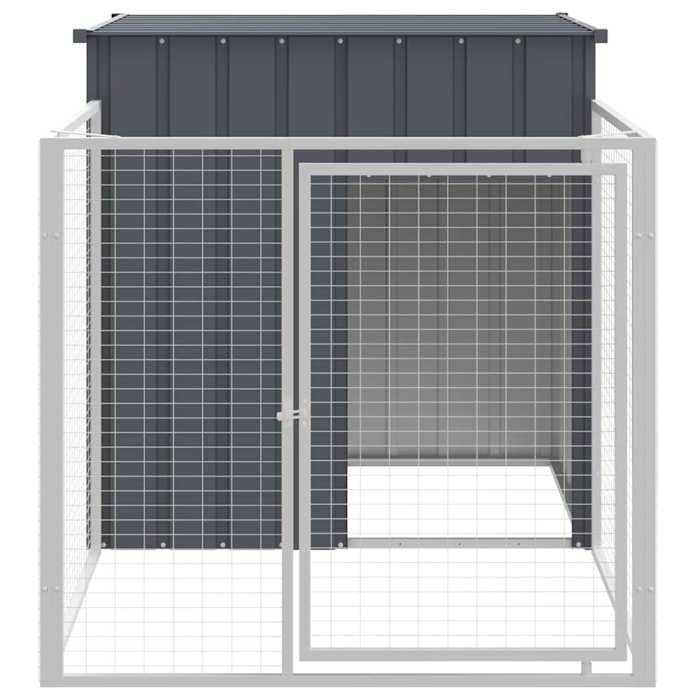 Niche pour chien - VENTE-FLASH - avec cour anthracite 110x201x110 cm - Pour rongeurs @42584451