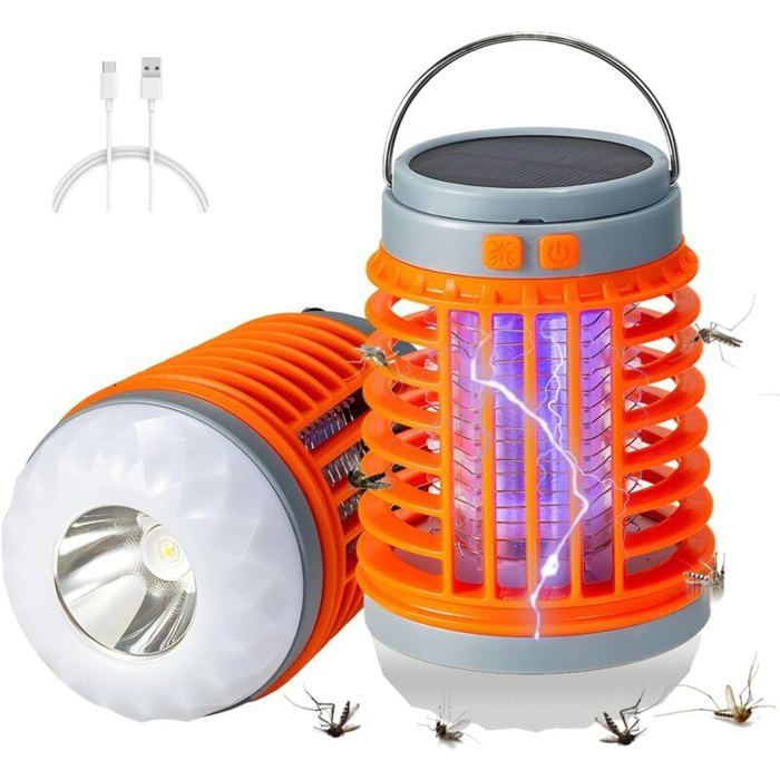 Lampe Anti Moustique - AUTREMENT - Solaire Exterieur - Rechargeable par USB - Couleur Orange
