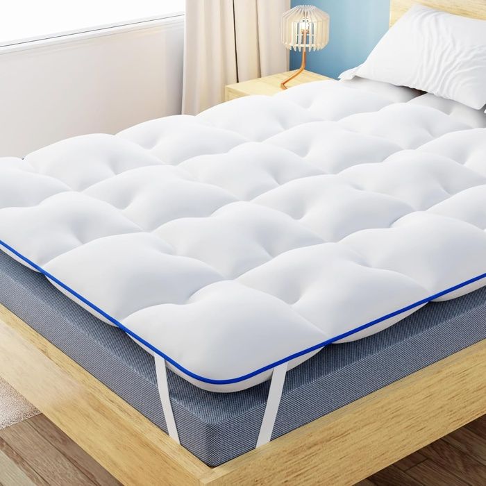 CASABEL Surmatelas Diamant 140x200 cm en Microfibre Confort Optimal Moelleux AntiAcarien Respirant-pour Matelas 2 Places Adulte