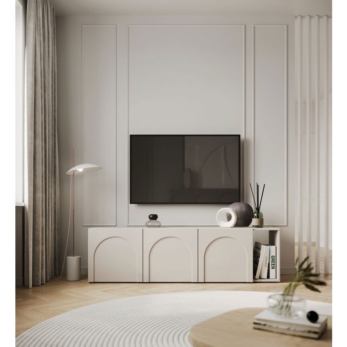 SELSEY  - Meuble Tv Debout Arkadia - 175 Cm - Gris Cachemire