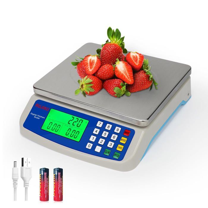 Vitafit Balance De Cuisine 15 Kg – Précision Pro Depuis 2001, Verre Trempé Argent Noir