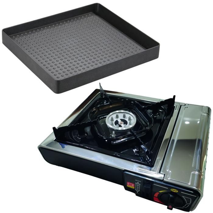INCASA Combiné Four/réchaud 2 Feux Camping – Four 25L 1,1kW, 2 Brûleurs 1,6kW Chacun, Allumage Piézo, Inox, Sac De Transport