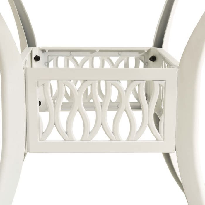 Black Friday Table à dîner de jardin BURKE 2/4 PERSONNES Blanc 90x90x74 cm Aluminium coulé TTT115