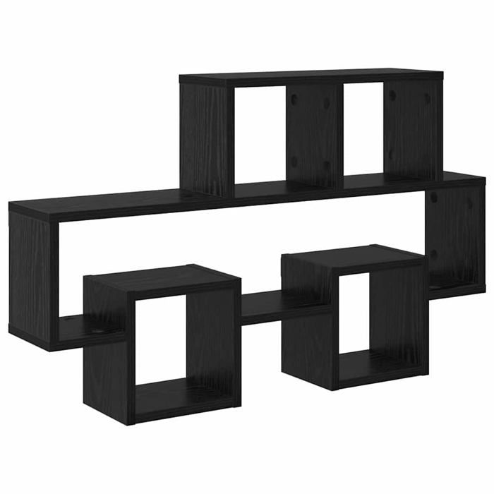 Étagère murale en bois dingénierie - vidaXL - Chêne Noir - 82x15x51 cm - Robuste - 4 étagères - Usage intérieur