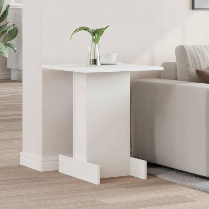 Table dappoint - VIDAXL - Guéridon - Blanc - Bois dingénierie - Grand espace de rangement