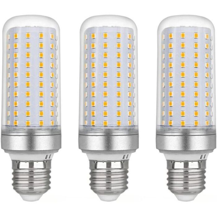 Ampoule LED E27 Maïs - PZCC - 20W - 2200LM - Blanc chaud 3000K - Équivalent 200W halogène - Non dimmable - Lot de 3