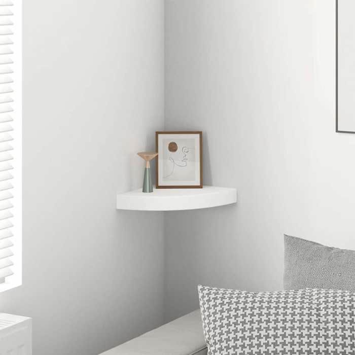 Blanc Étagère Dentrée - design mural - SWEETY Étagère dangle flottante blanc 25x25x3 8cm MDF CL19864061542