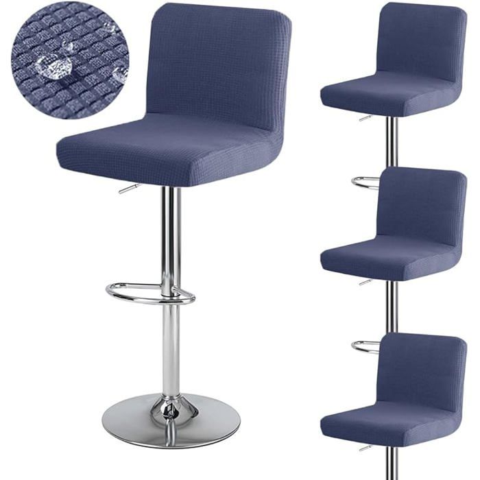 4Pcs Housse de Chaise de Salle à Manger XJYDNCG pour Chaise Haute de Bar Housse de Tabouret de Bar - bleu marin