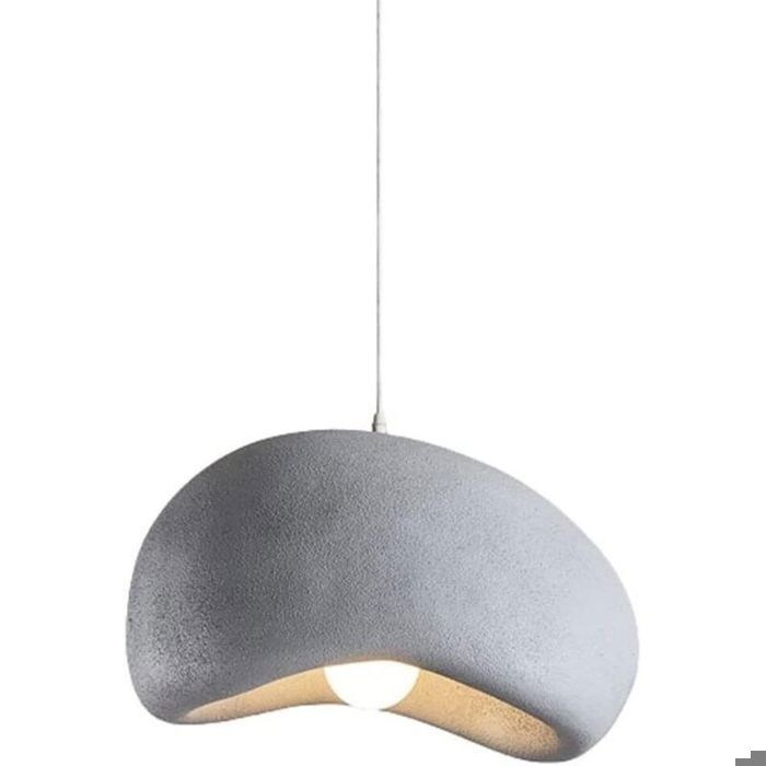 Suspension LED - PZCC - Wabi-sabi - Résine polie - Gris - E27 (réglable 20 cm)