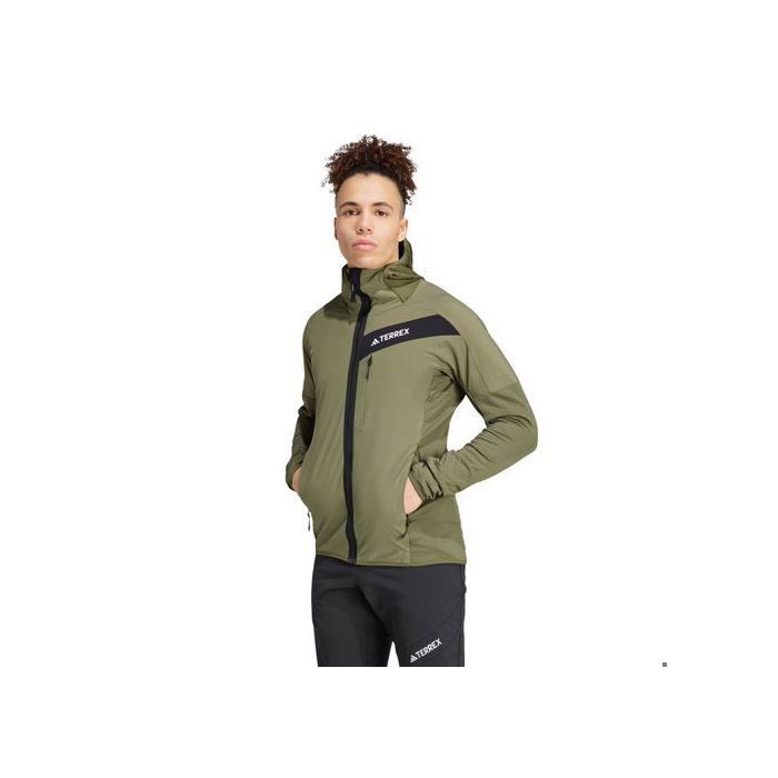 Veste de sport coupe-vent pour homme Adidas Terrex Techrock Hooded Wind Fleece