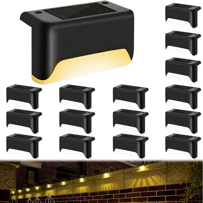 16 lampes solaires dextérieur lampes solaires LED éclairage descalier extérieur lampes solaires de jardin IP65 16 lampes solaires dextérieur lampes solaires LED éclairage descalier extérieur lampes solaires de jardin IP65