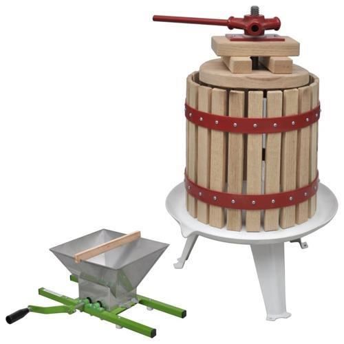 Presse à Fruits Et Vin 12 L En Chêne Massif + Fonte – Pressoir Manuel Robuste Avec Sac De Filtration
