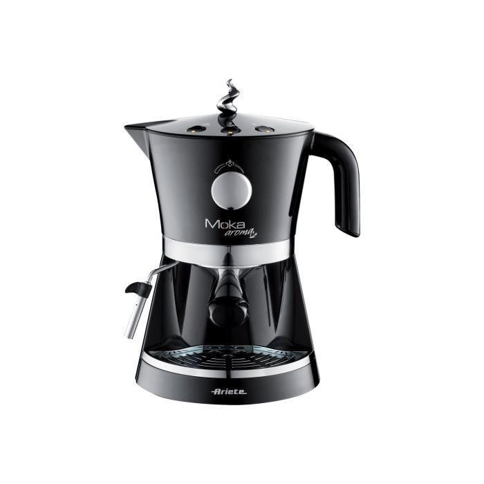Machine à café Ariete Moka Aroma Espresso 1337 - Compatible café moulu et dosettes ESE - 15 bar - Noir