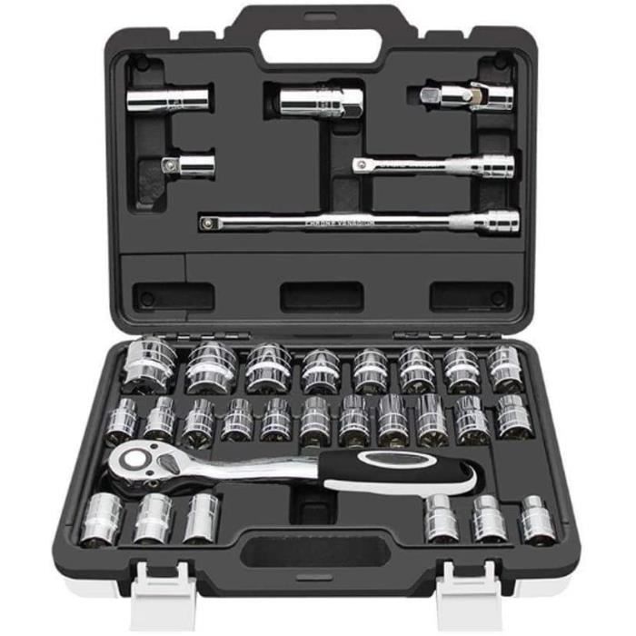 Coffret de douille et embouts TEENO Mallette à Outils,Cliquet 1/2-inch