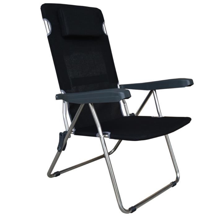 Chaise de plage - TURQUOISE - LIPARI - Inclinable en 3 positions - Aluminium et textilène Chaise de plage - TURQUOISE - LIPARI - Inclinable en 3 positions - Aluminium et textilène