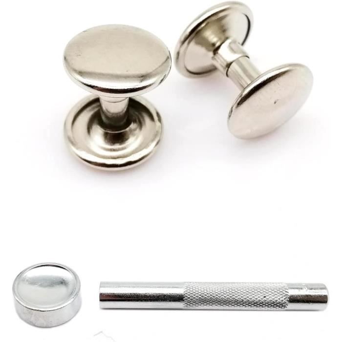 100 Rivets Double Capuchon En Laiton - Tailles 4 à 15 Mm, Couleurs Assorties, Parfait Pour Le Cuir Et La Toile