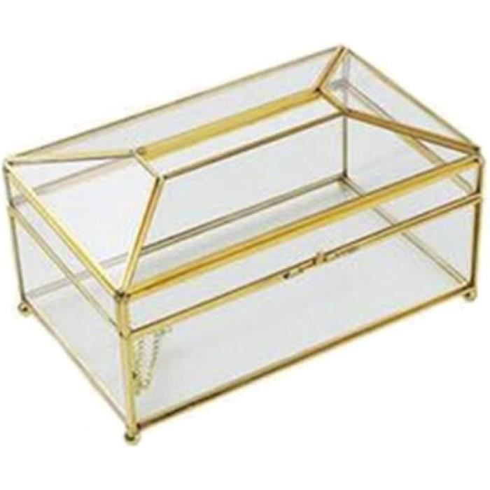 Boite a mouchoirs en verre transparent Boite a mouchoirs en verre transparent