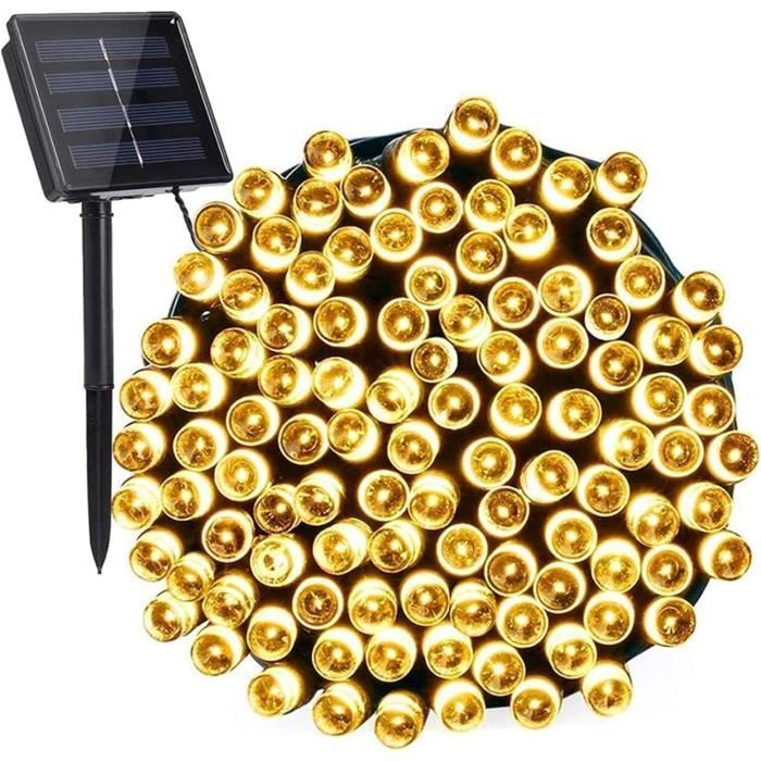 Guirlande Lumineuse Solaire Extérieur Lot De 2 - 24M 240 LED Fil Cuivre 8 Modes Étanche Pour Jardin, Mariage, Noël, Terrasse