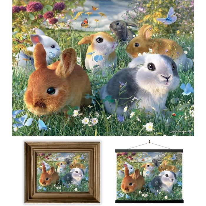 3D LiveLife Affiche Murales Lenticulaires Lapins De Deluxebase. Poster Dinosaure 3D Sans Cadre. Décoration Murale Parfaite. Oeuvre Originale Sous Licence De L'artiste Renommé, Jerry LoFaro