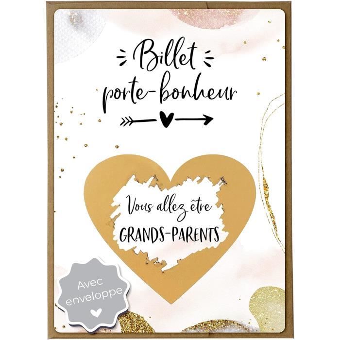 Cadre Annonce Grands-Parents STC - 17x12cm Avec Emplacement Photo 8.75x6.5cm