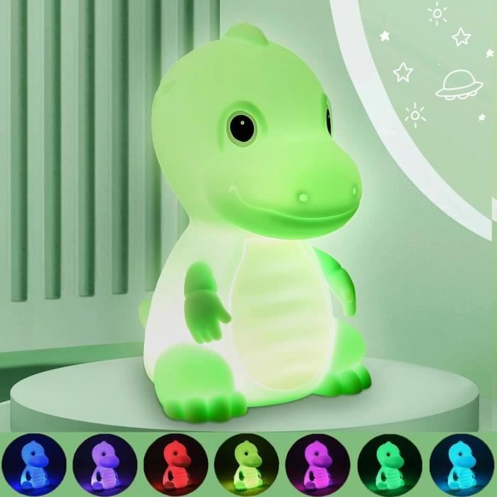 Veilleuse dinosaure pour enfants, veilleuse bébé en silicone à changement  de couleur mignon avec capteur tactile