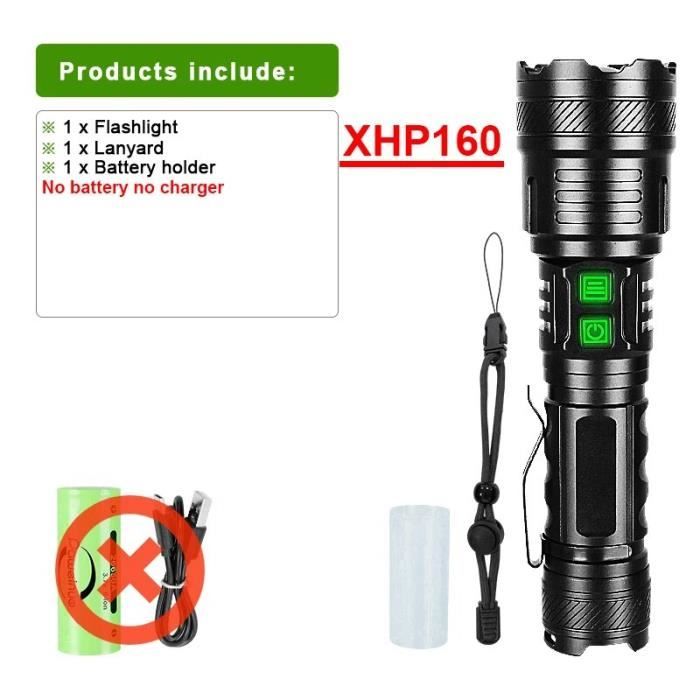 Lampe de poche LED haute puissance ZVD - Rechargeable - 300m de portée - 5 modes d'éclairage - Bricolage Lampe de poche LED haute puissance ZVD - Rechargeable - 300m de portée - 5 modes d'éclairage - Bricolage