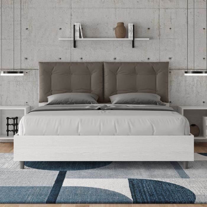 Lit double Egos Annalisa 160x190 sans sommier cappuccino - Egos - Annalisa - Marron - 160 x 190 cm Lit double Egos Annalisa 160x190 sans sommier cappuccino - Egos - Annalisa - Marron - 160 x 190 cm