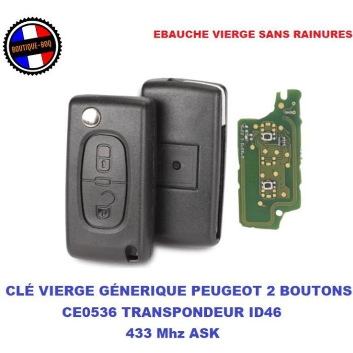 Guscio Chiave Auto Per Citroen Peugeot - Ricambio Telecomando CE0536 Per Modelli 207, 307, C3, C4