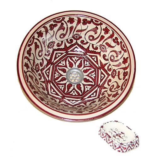 vasque marocaine céramique 40cm lavabo maroc lave main salle de bains