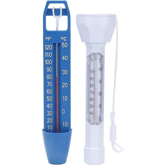 Hilai Thermomètre Piscine - Mesure Température Eau Fahrenheit/Celsius, Flotteur, Cordes Résistantes, ABS