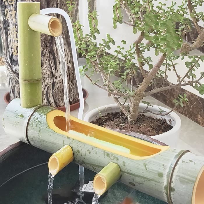 Fontaine Solaire En Bambou – Cascade Zen Sans Réservoir, Idéale Pour Jardin, Terrasse Ou Décoration Intérieure