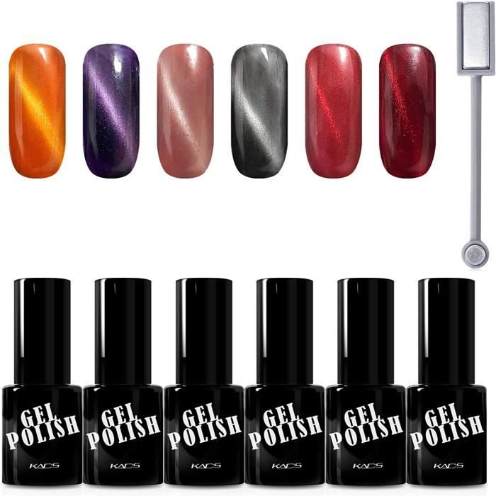 Vernis Gel Semi Permanent UV LED Vernis à Ongles Gel Soak Off Magnétique Effet d