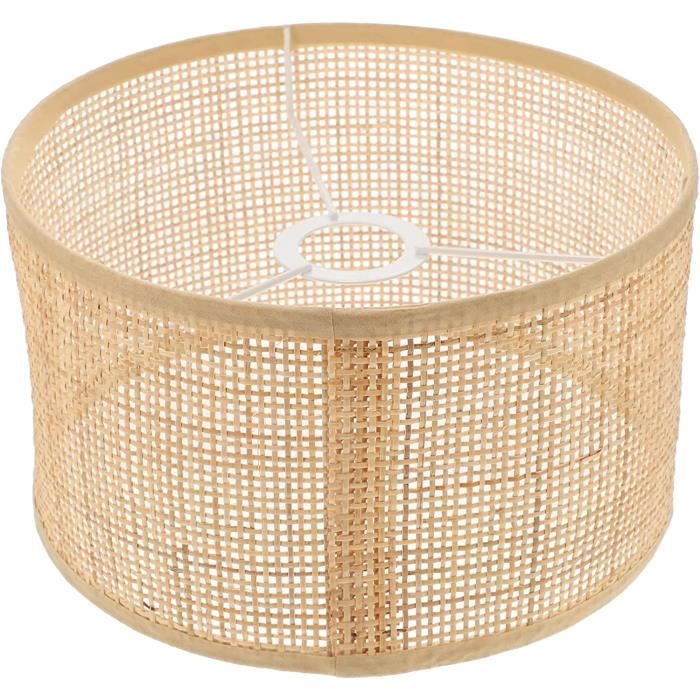 Abat-Jour Tambour En Lin Rockible - 15x14cm - Style Rustique Pour Lampe Chevet Ou Bureau