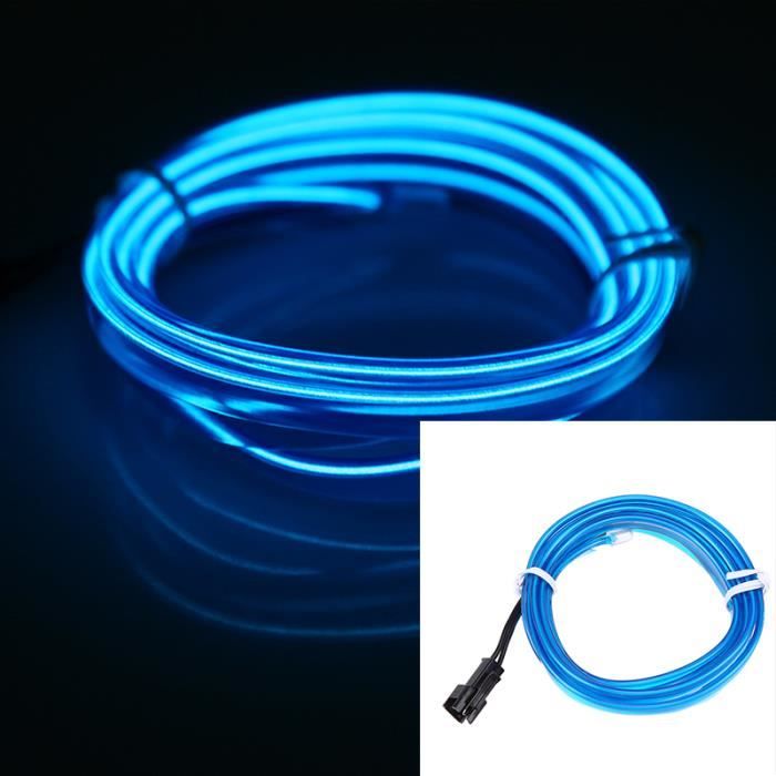 El Wire Bande Lumineuse Pour Intérieur De Voiture, 3 M De Fil Néon USB 5 V Avec Protection Par Fusible Pour Décoration Intérieure De Voiture Automobile Avec Bord De Couture De 6