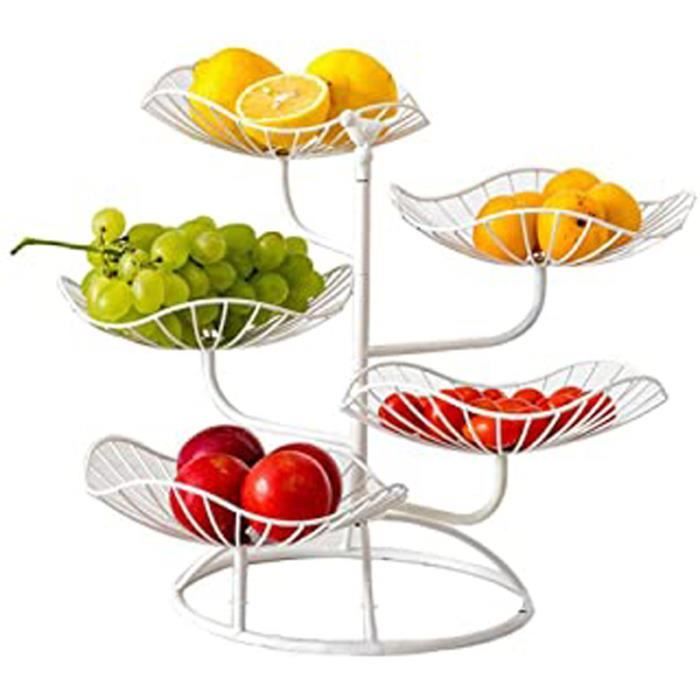 Corbeille A Fruit 3 Etages Corbeille à Fruits 3 Étages Aiuuee - Métal Noir 30x48cm - Rangement Légumes Détachable Panier Rangement 3 Niveaux