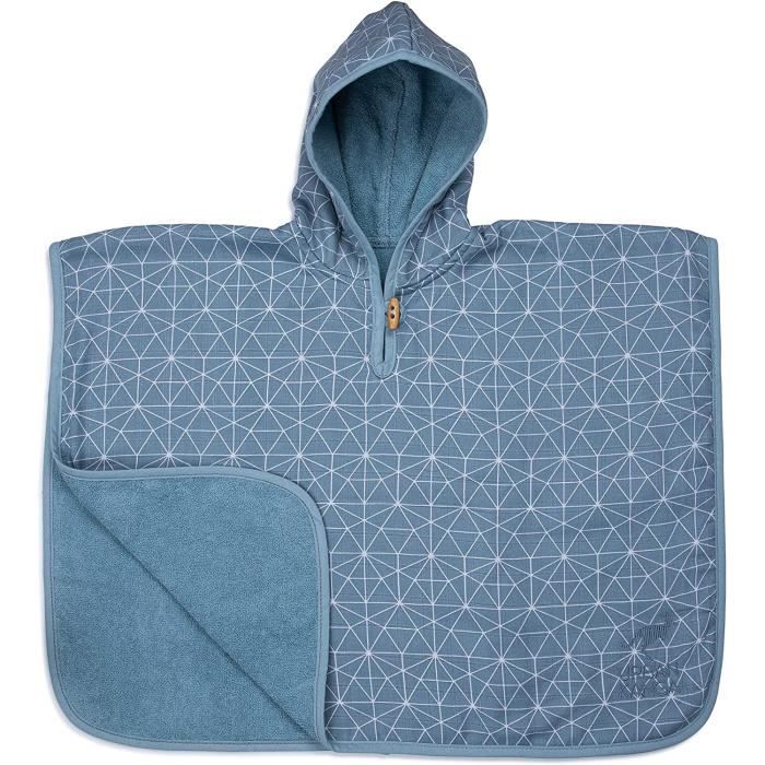 Peignoir De Bain Poncho A Capuche Pour Bebe Geo Bleu Cdiscount Puericulture Eveil Bebe