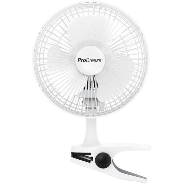 Ventilateur 12V Oscillant Ø20 Cm 2 Vitesses Fixation Pince Norme CE