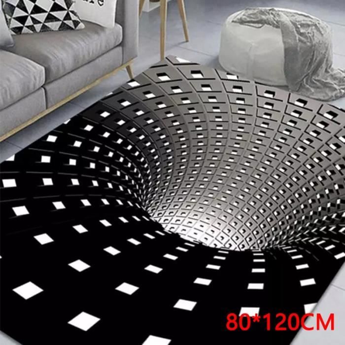 Créatif Tapis d'Illusion d'Optique Géométrique 3D Tapis de Sol de Chambre Salon 