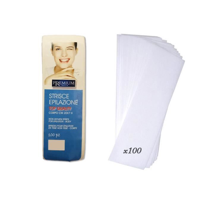 Premium Extra Waxing Strips 20x7 cm 100 gr 100 unit&eacute;s