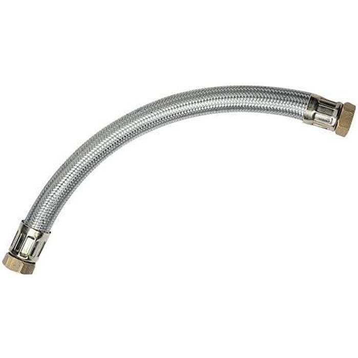FLEXIBLE CHAUFFAGE DROIT - 2 ECROUS 26/34 TOURNANTS FEMELLE Diamètre 25 mm - Longeur 700 mm