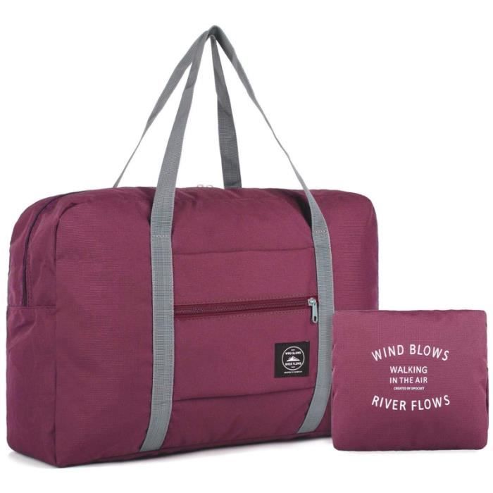 Rose - Sac de Voyage Pliable Épais pour Femme et Homme, Bagage