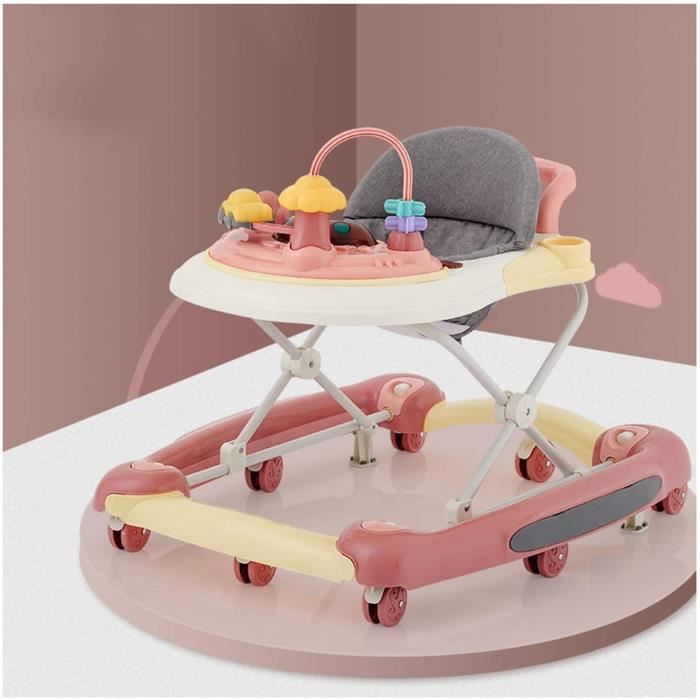 Trotteur avec FreinRéglables en Hauteur Marchette pour Bébé Pliable  Anti-Retournement avec 8 Roues Silencieusespour Filles Garçons - Cdiscount  Puériculture & Eveil bébé