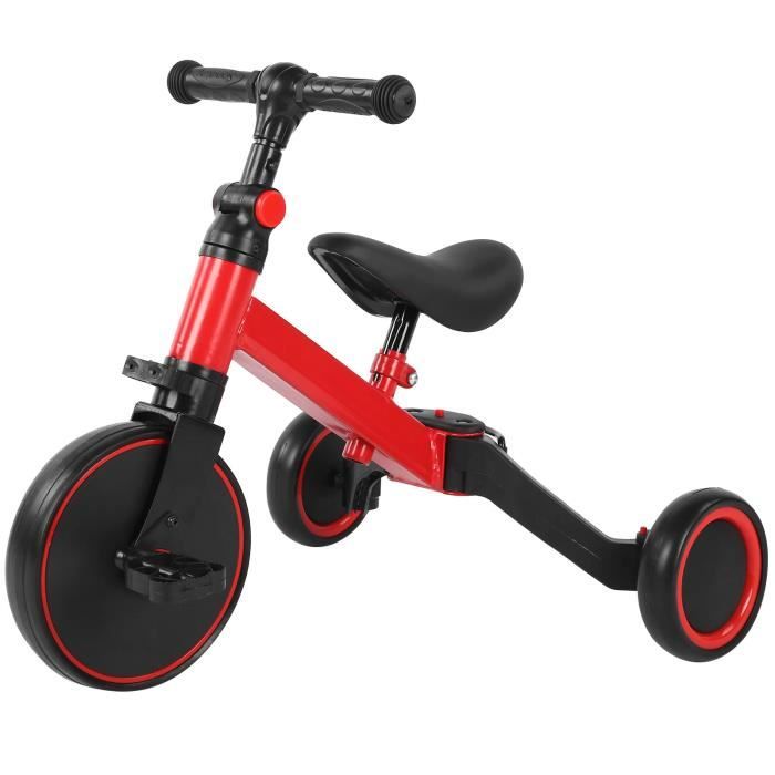 Tricycle pour enfant HUOLE - Rouge - Repose-pieds repliables - Vélo à  pédales 3 en 1 avec barre de poussée - Cdiscount Jeux - Jouets