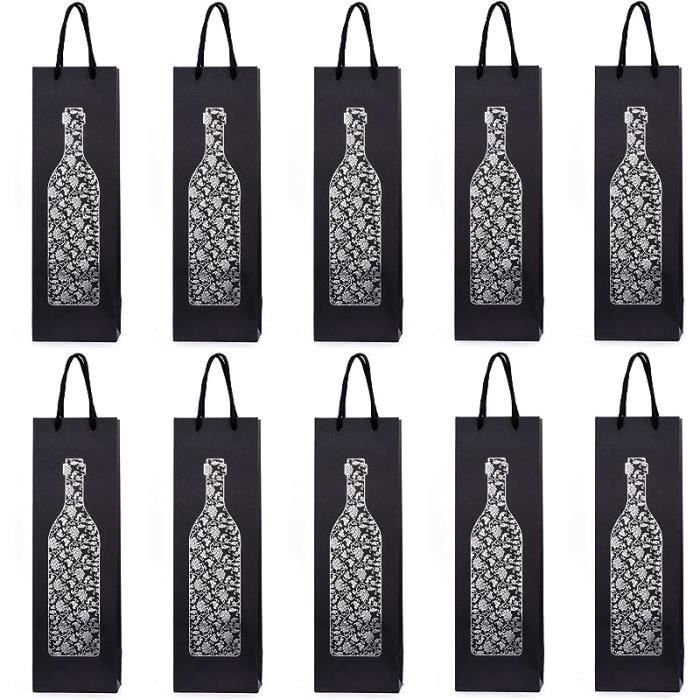 20 Pochettes Cadeaux Pour Bouteilles - Kraft 35x9x9cm - Pour Vin, Champagne - Noël, Mariage