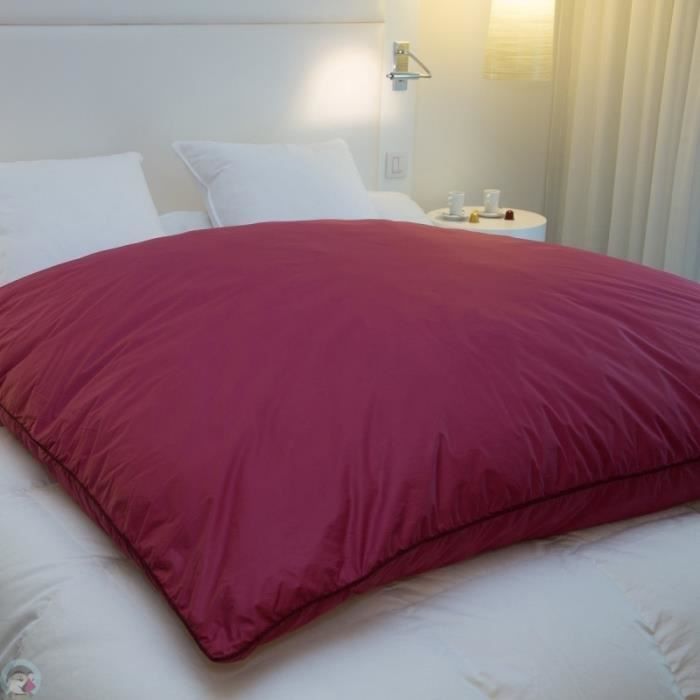 Housse déredon - CASTEX COUETTES NATURELLES - Jacquard Grenat - Coton - 180x180 cm
