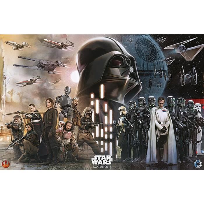 Poster Rogue One A Star Wars Rebels Vs Empire Jyn Erso Darth Vader Orson Krennic Stormtrooper Death Trooper K 2so Cdiscount Maison