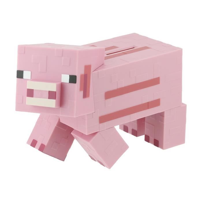 Tirelire Minecraft Cochon rose, imprimé, en plastique, emballage cadeau. -  Cdiscount Maison
