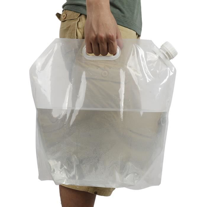 Réservoir D'eau Pliable 10L Riisoyu - Robinet, Sans BPA - Camping, Randonnée, Urgence