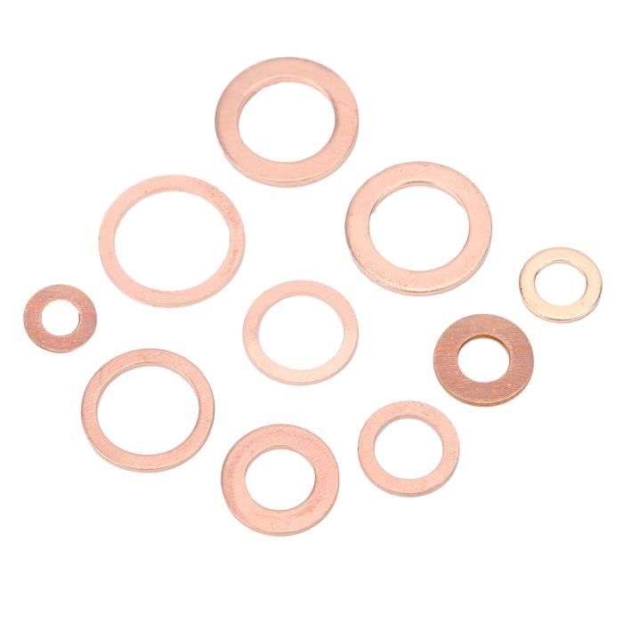 Rondelles Cuivre M10 X 18mm X 1mm - Lot De 20, Joints D'Étanchéité Pour Plomberie, Auto, Bateau
